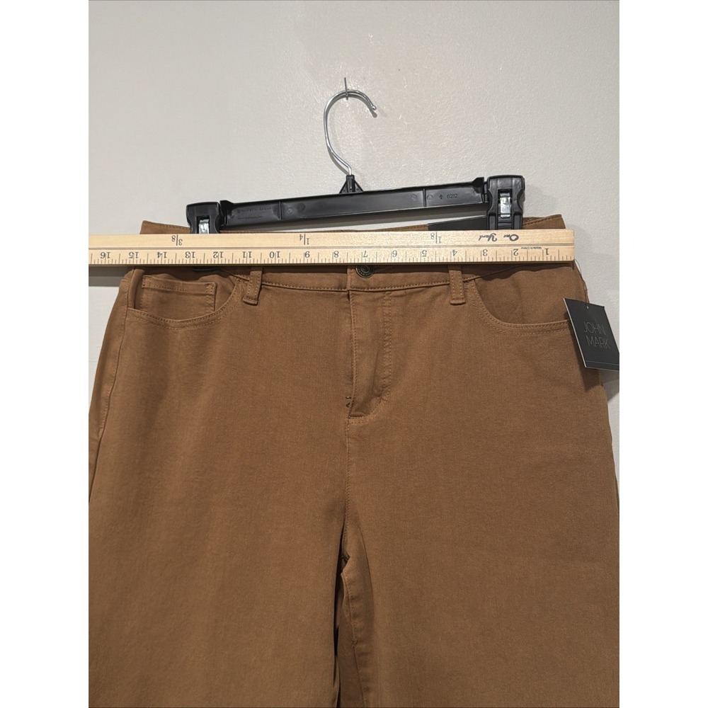 John Mark NWT Capri Woman's 6P Brown Button Up Pockets Stretch Cotton‎ Blend - Picture 9 of 11